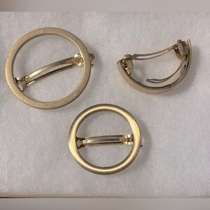 Madewell gold circle and half moon hair clips